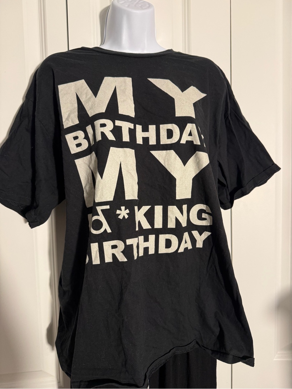 Port and Company Black Graphic Tee with White Bold Text